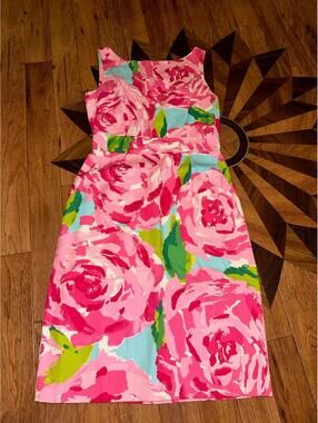 Lilly Pulitzer Womens Hotty Pink First Impression Collins Dress Size 2 Silk Rose
